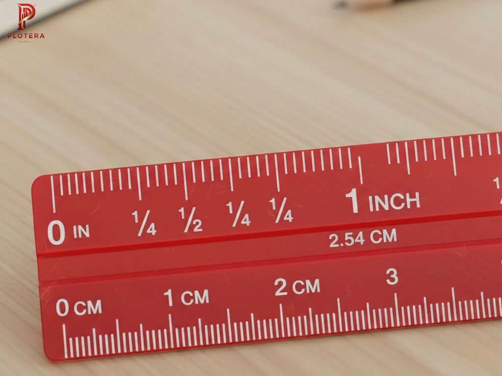a red ruler scale