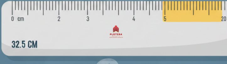 a ruler scale with marking of 32.5 centimeters to inches